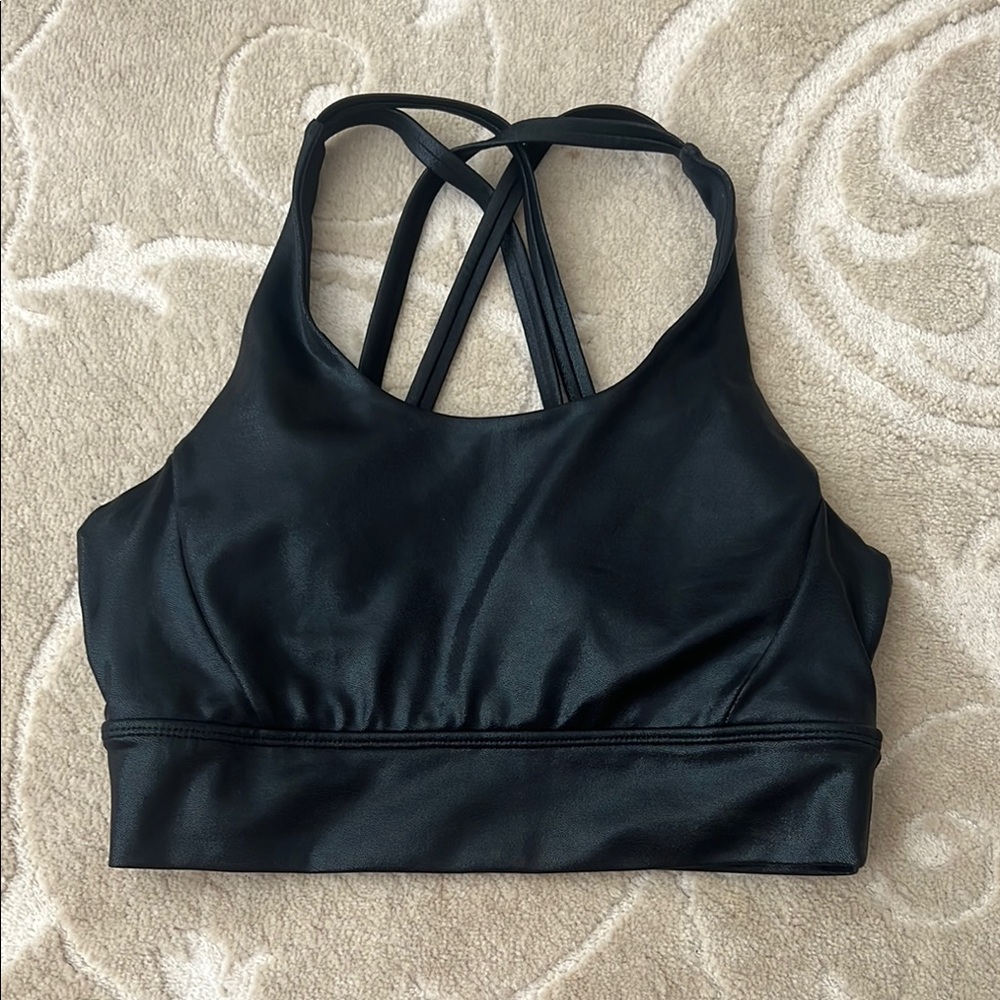 Buffbunny leather look Rosa bra